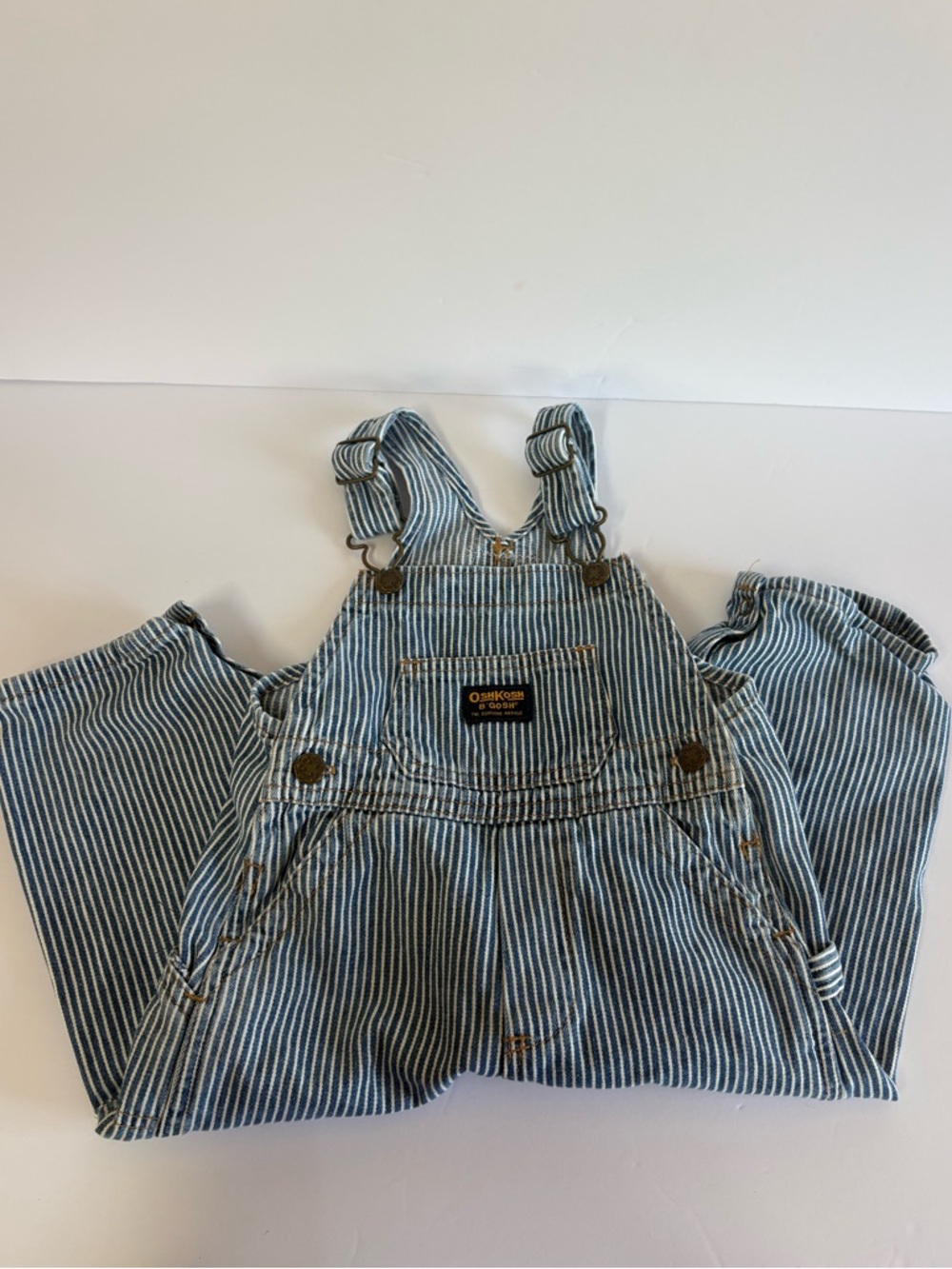Vintage Kids OshKosh B'Gosh Railroad Stripe Overalls Size 24M